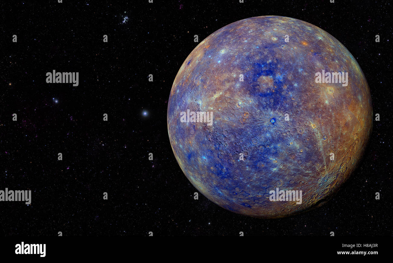 Le Rendu 3d De La Planete Mercure Sur Un Arriere Plan De L Espace La Haute Resolution Photo Stock Alamy