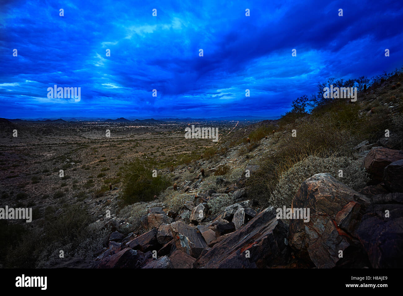 Ciel nocturne de Phoenix Mountain préserver Banque D'Images