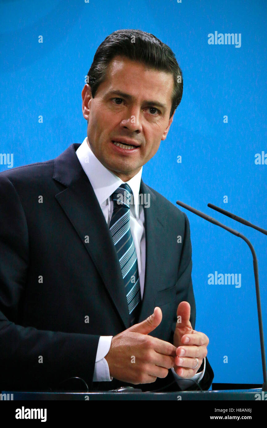Enrique Pena Nieto - Treffen der dt. Bundeskanzlerin mit dem Praeisdenten mexikanischen, Bundeskanzleramt, 12. Avril 2016, Berli Banque D'Images