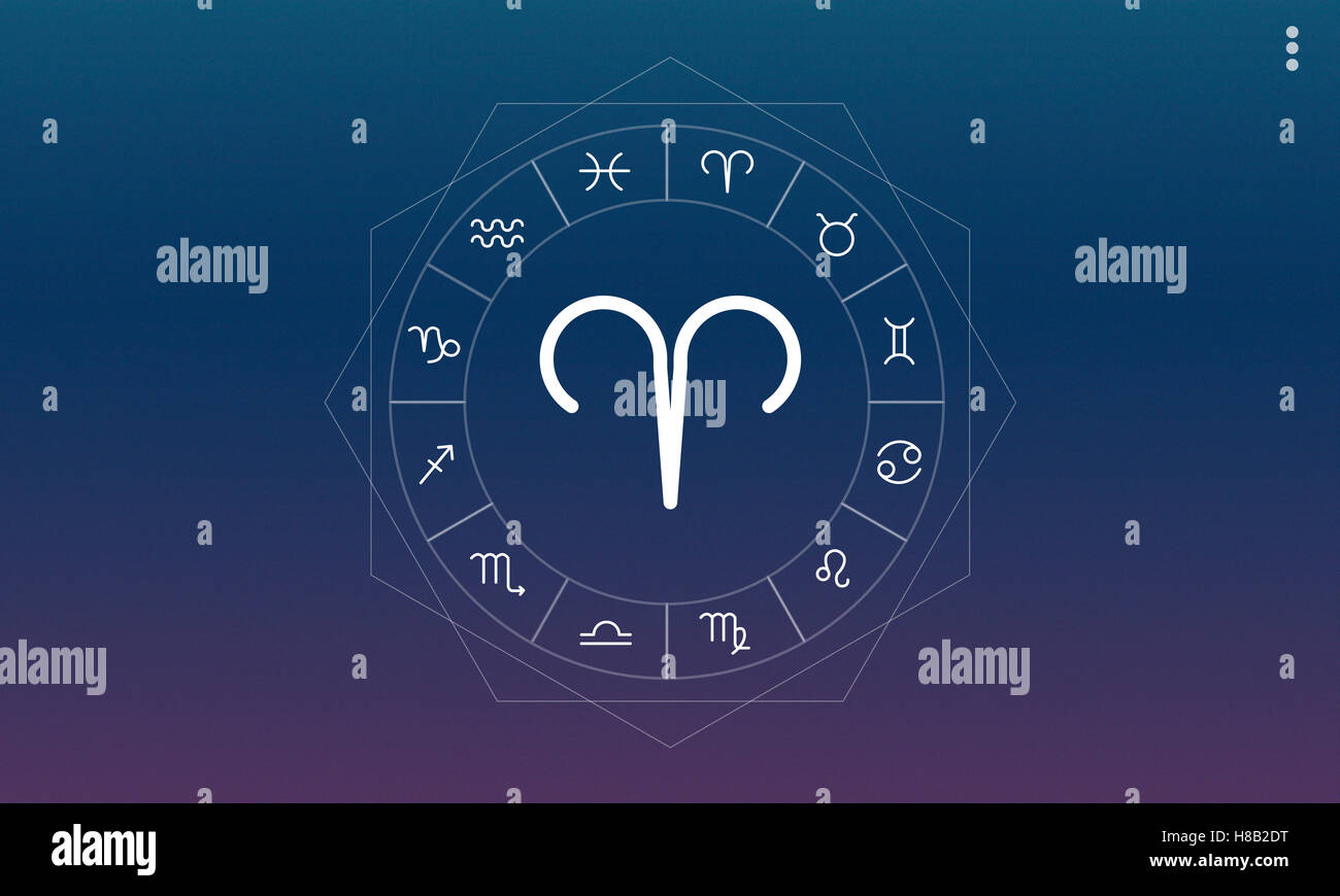 Horoscope bélier Zodiaque Prediction Concept Graphique Banque D'Images