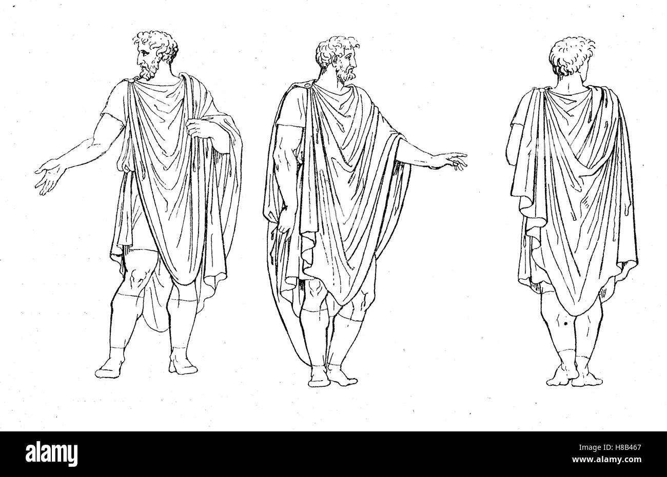 Rome, tribunes avec Tunica et Lacerna coat, histoire de la mode, des costumes story Banque D'Images