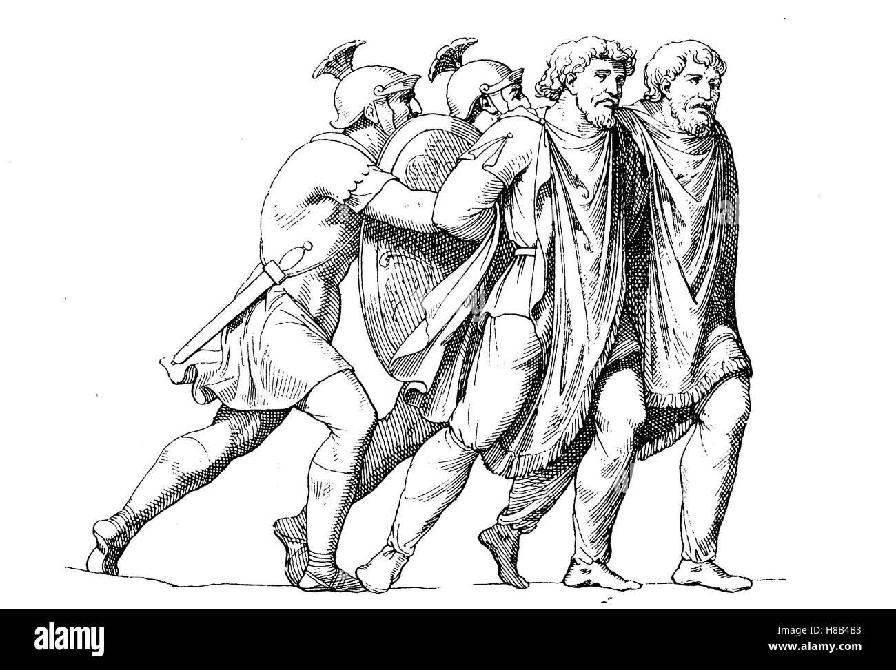 Les Allemands de l'Est, en tant que prisonniers de soldats romains, 2.siècle, Histoire de la mode, des costumes story Banque D'Images Les Allemands de l'Est, en tant que prisonniers de soldats romains, 2.siècle, Histoire de la mode, des costumes story Banque D'Images