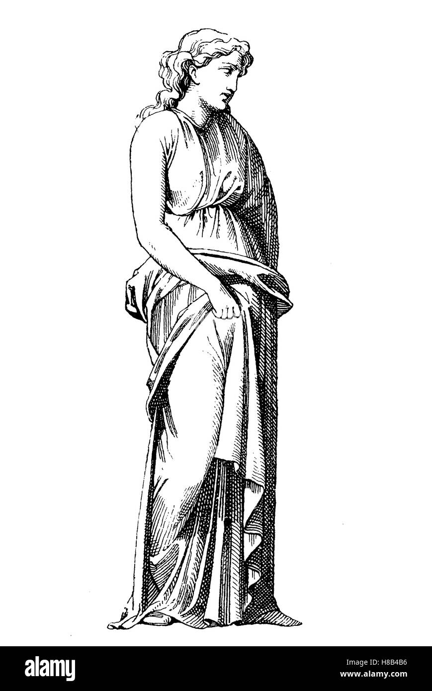 Femme allemande im 2. siècle, Histoire de la mode, des costumes story Banque D'Images