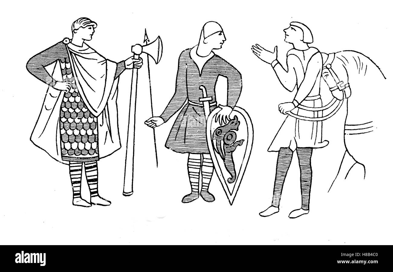 Du Royaume normand Guillaume le Conquérant, 1066, histoire de la mode, des costumes story Banque D'Images