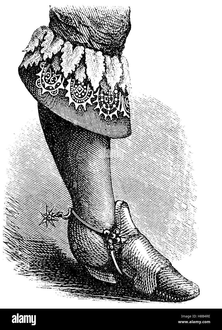 Vêtements-jambe avec lacets, France, 1642, histoire de la mode, des costumes story Banque D'Images