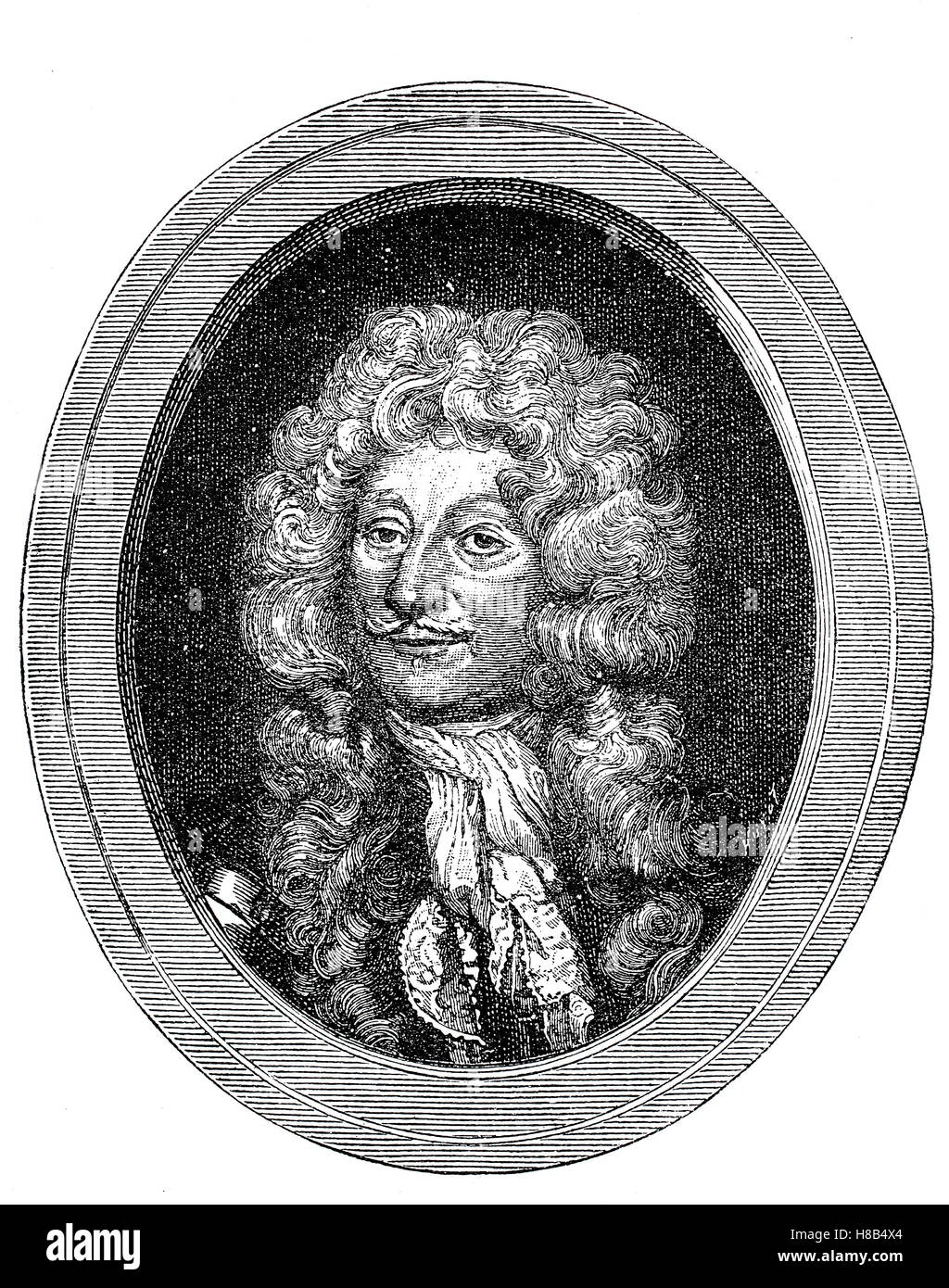 En l'an 1680 perruque, portrait d'Abraham Duquesne, marquis du Bouchet (c.1610 - 2 février 1688) était un officier de marine français, France, histoire de la mode, des costumes story Banque D'Images