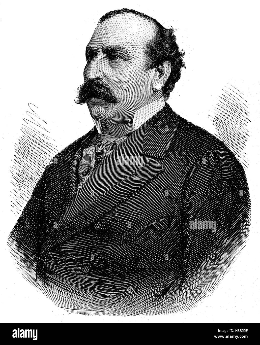 Ernst Jakob Renz, né le 18 mai 1815 à Boeckingen à Heilbronn, est mort ? 3 avril 1892 à Berlin, était un directeur de cirque et de l'artiste, gravure sur bois de 1892. Banque D'Images