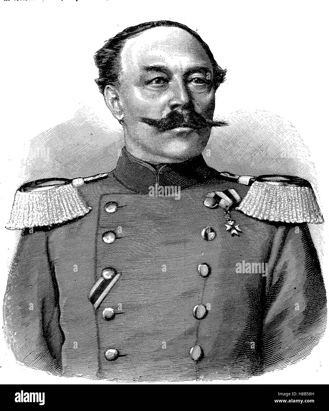 Benignus Ritter von Safferling, Novembre 30, 1825 - septembre 4, 1895, était un général de l'infanterie bavaroise et ministre de la guerre en vertu de l'Otto de Bavière, gravure sur bois de 1892 Banque D'Images