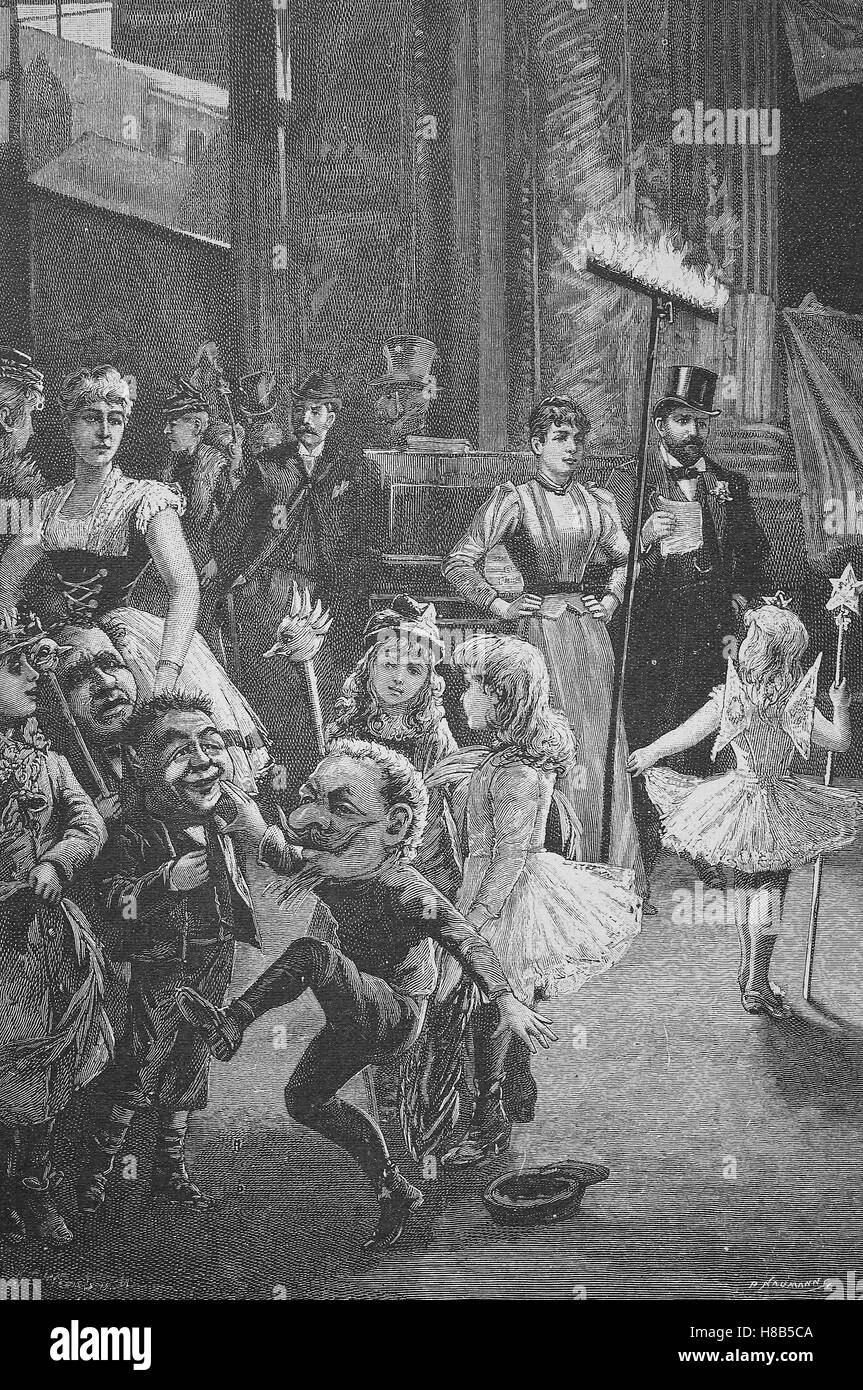 Posse magique, procès pour l'événement, gravure sur bois de 1892 Banque D'Images