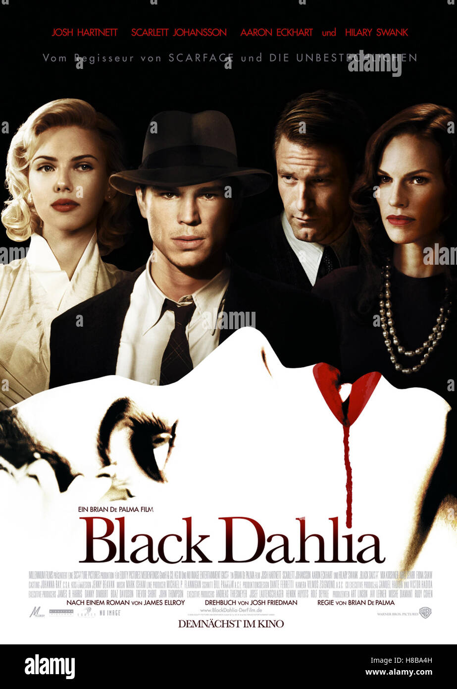 Dahlia Noir, (LE DAHLIA NOIR) USA-D 2006, Regie : Brian De Palma, Scarlett Johansson, JOSH HARTNETT, Aaron Eckhart, Hilary Swank, clé : Plakat, Verleih : Warner Bros. Banque D'Images