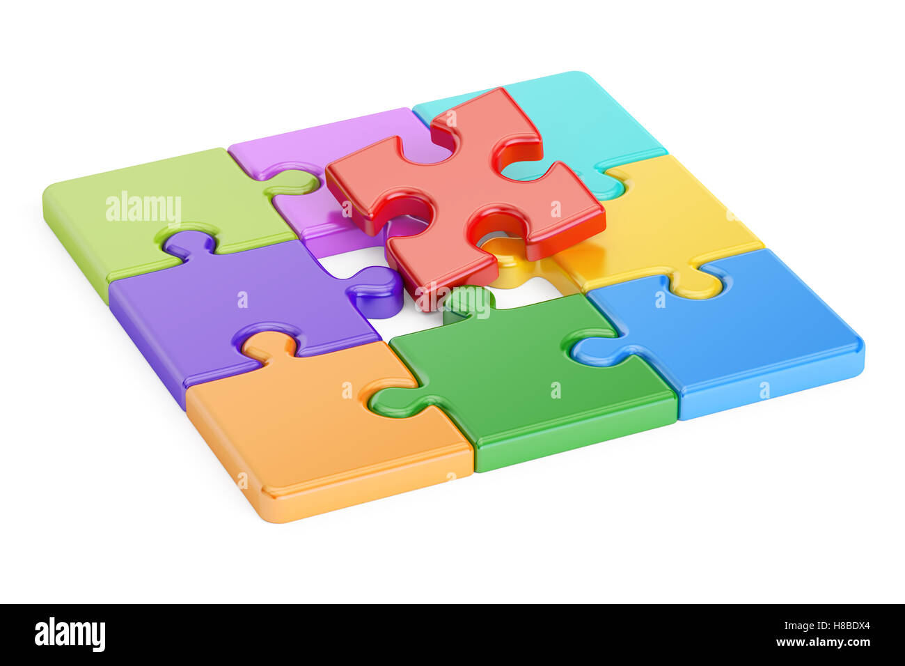 Puzzle de couleur, 3D Rendering Banque D'Images