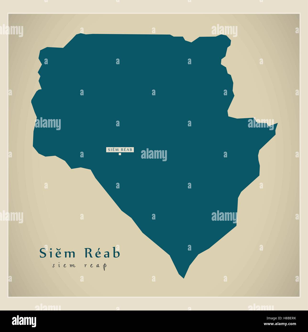 Carte moderne - Siem le Reab KH Illustration de Vecteur
