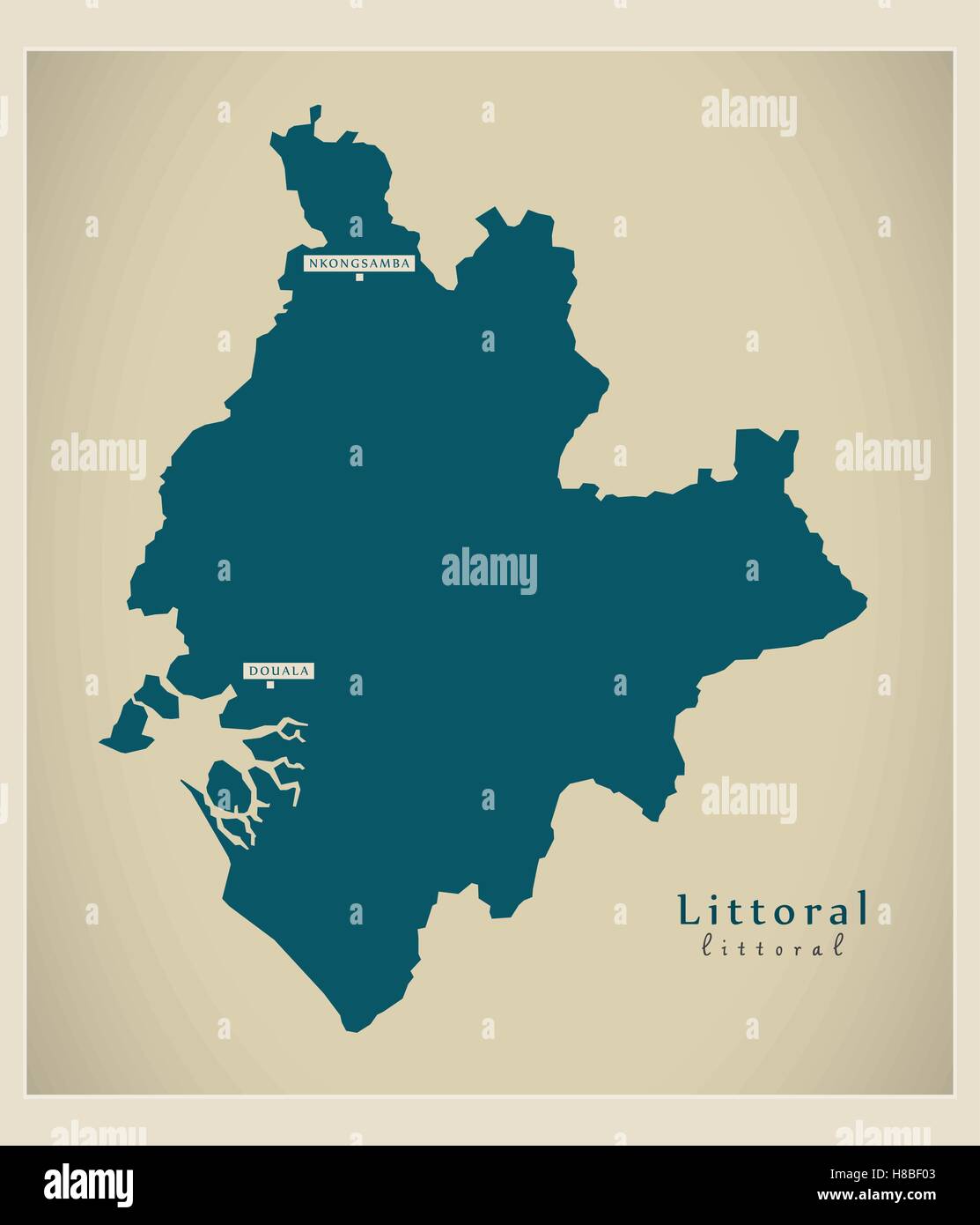 Carte moderne - Littoral CM Illustration de Vecteur