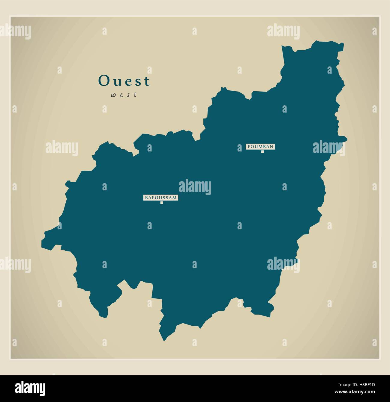 Carte moderne - Ouest CM Illustration de Vecteur