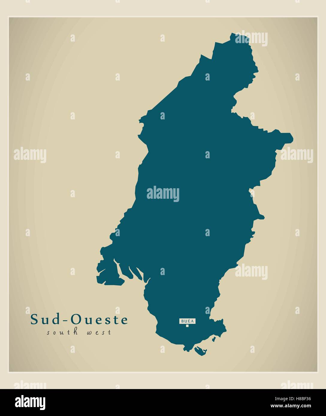 Carte moderne - Sud Oueste CM Illustration de Vecteur