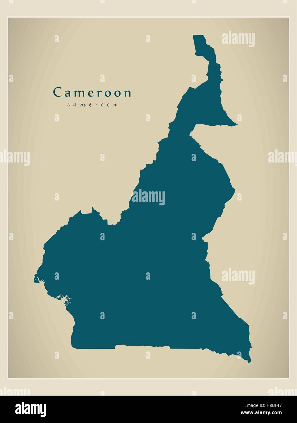 Carte moderne - Cameroun CM Illustration de Vecteur