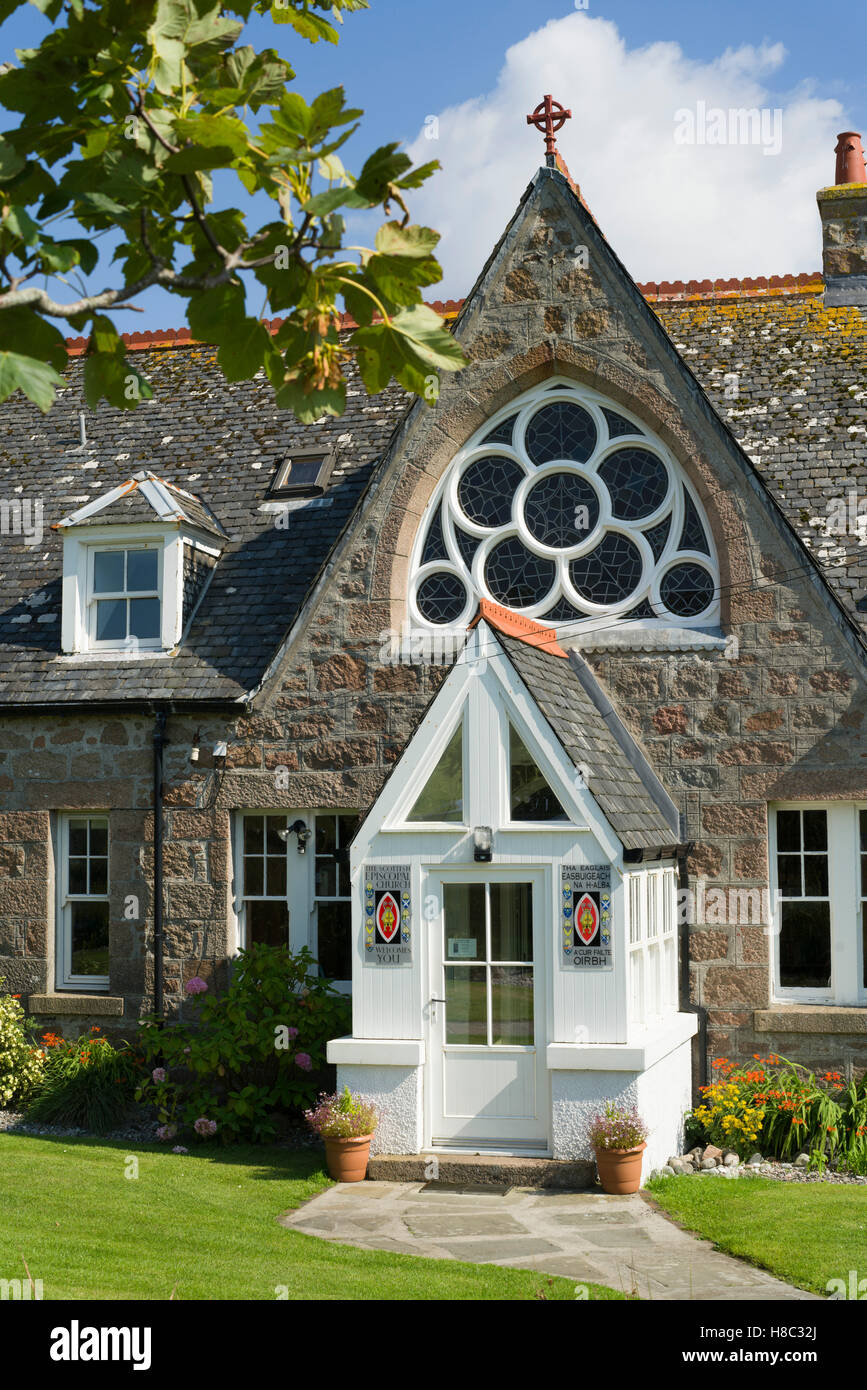 Iona, Ecosse - Baile Mhor, le village. La maison de l'évêque, St Columba's Chapel. Banque D'Images