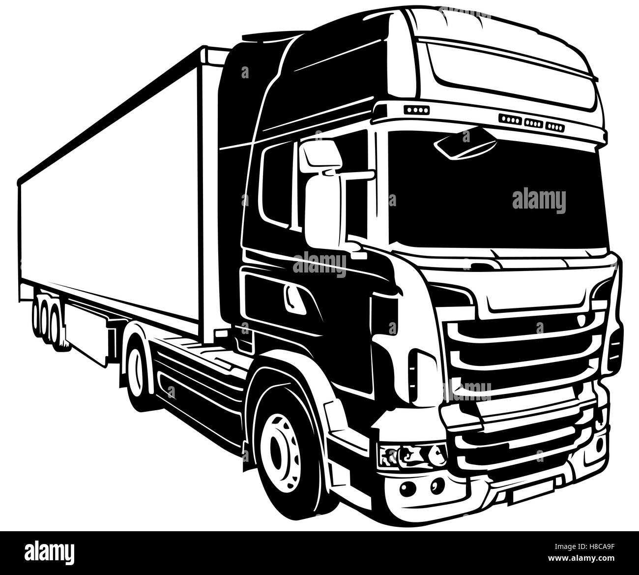 Camion-remorque Illustration de Vecteur