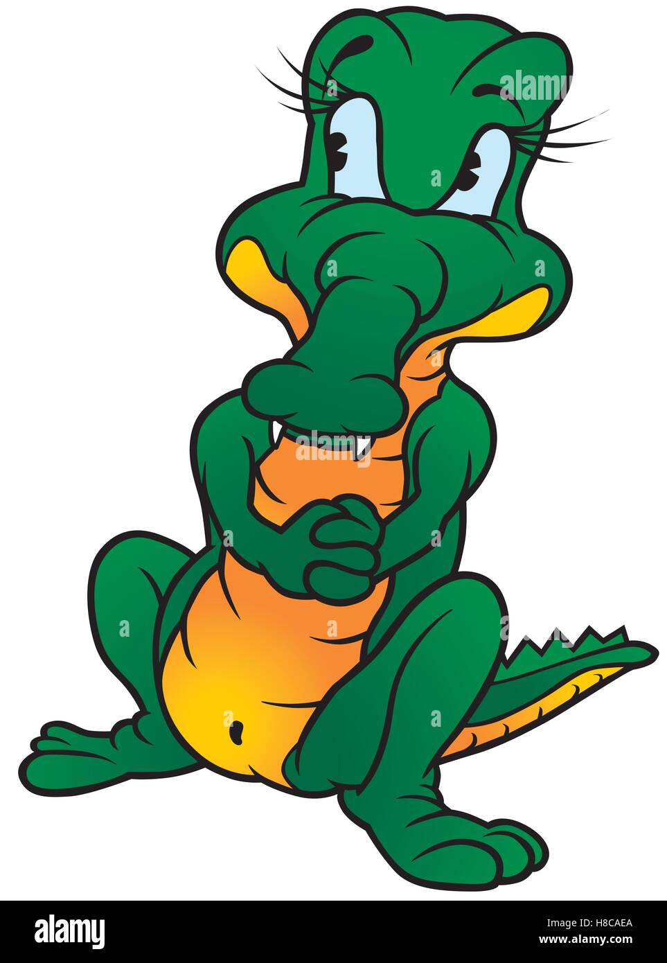 Crocodile femelle permanent Illustration de Vecteur
