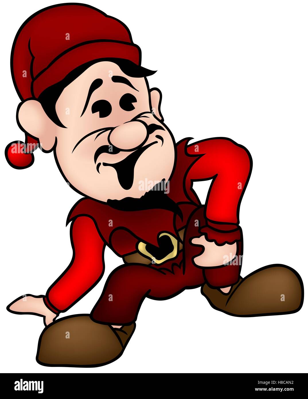 Naine rouge assis Illustration de Vecteur