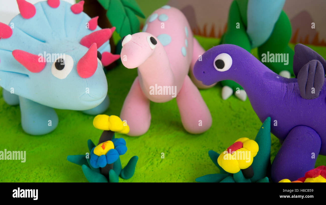 Modèle en argile art education dinosaure Banque D'Images