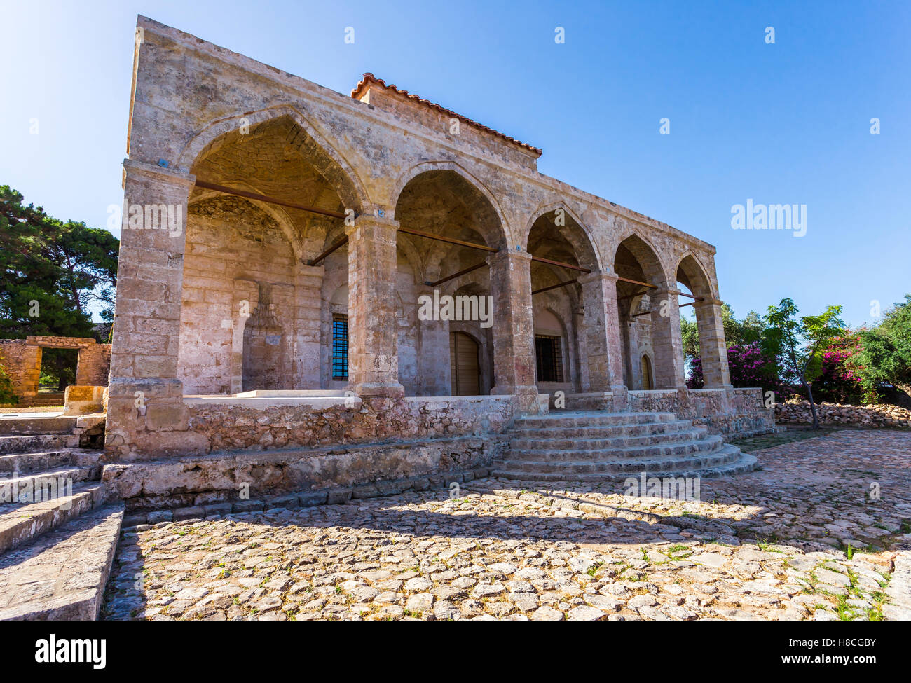 À l'intérieur de l'Église forteresse Neokastro Transfiguration du Seigneur Banque D'Images