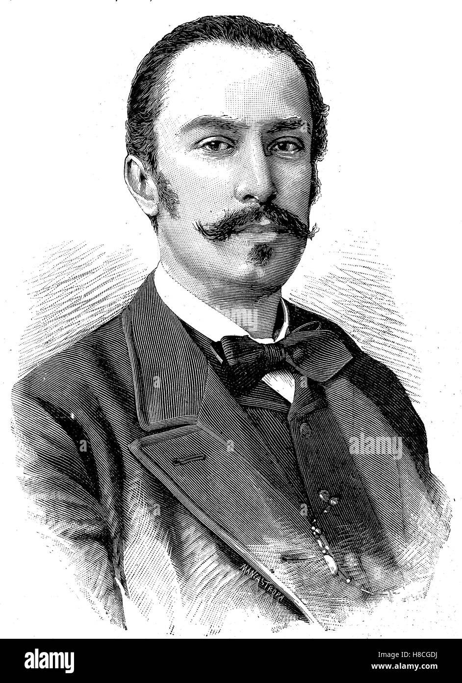 Giovanni Giolitti ; 27 octobre 1842 - Le 17 juillet 1928, était un homme d'État italien. Il a été le premier ministre de l'Italie à cinq reprises entre 1892 et 1921, gravure sur bois de 1892 Banque D'Images