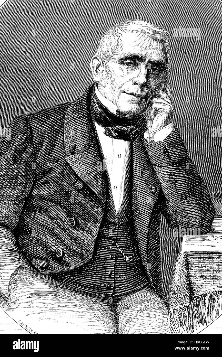 Augustin Eugène Scribe, 24 décembre 1791 - 20 février 1861, est un dramaturge et librettiste français, gravure sur bois de 1892 Banque D'Images