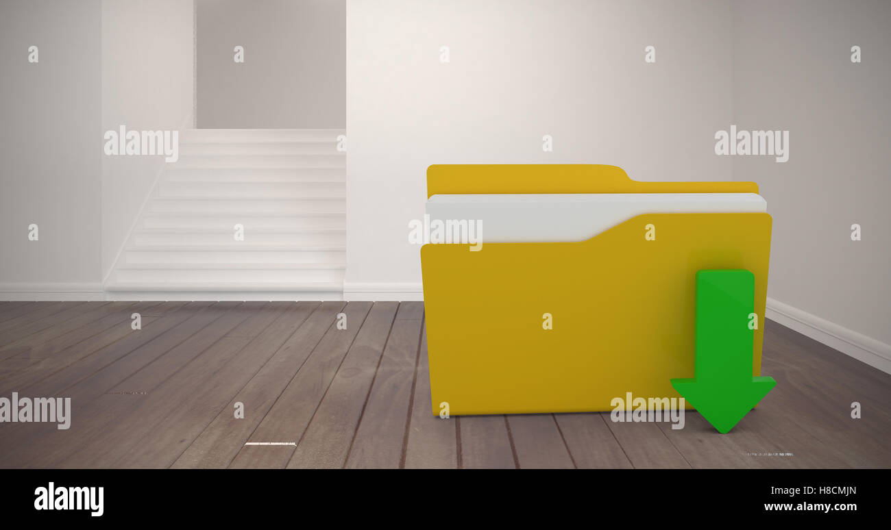 Image composite du dossier avec le téléchargement de flèche Banque D'Images