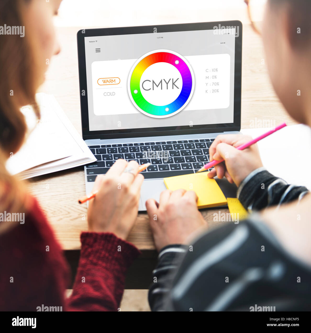 Échantillon de couleur Design Concept Échantillon du spectre CMJN Banque D'Images