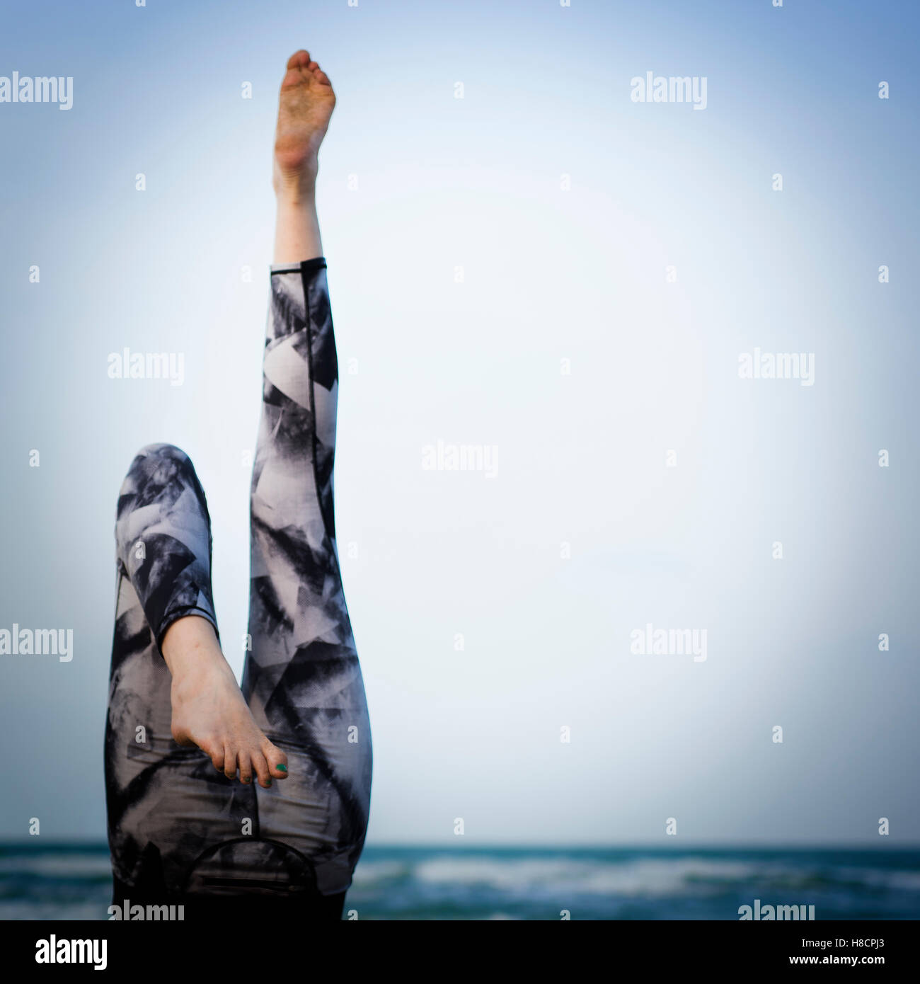 L'exercice de méditation yoga étirement Concentration Concept d'été Banque D'Images