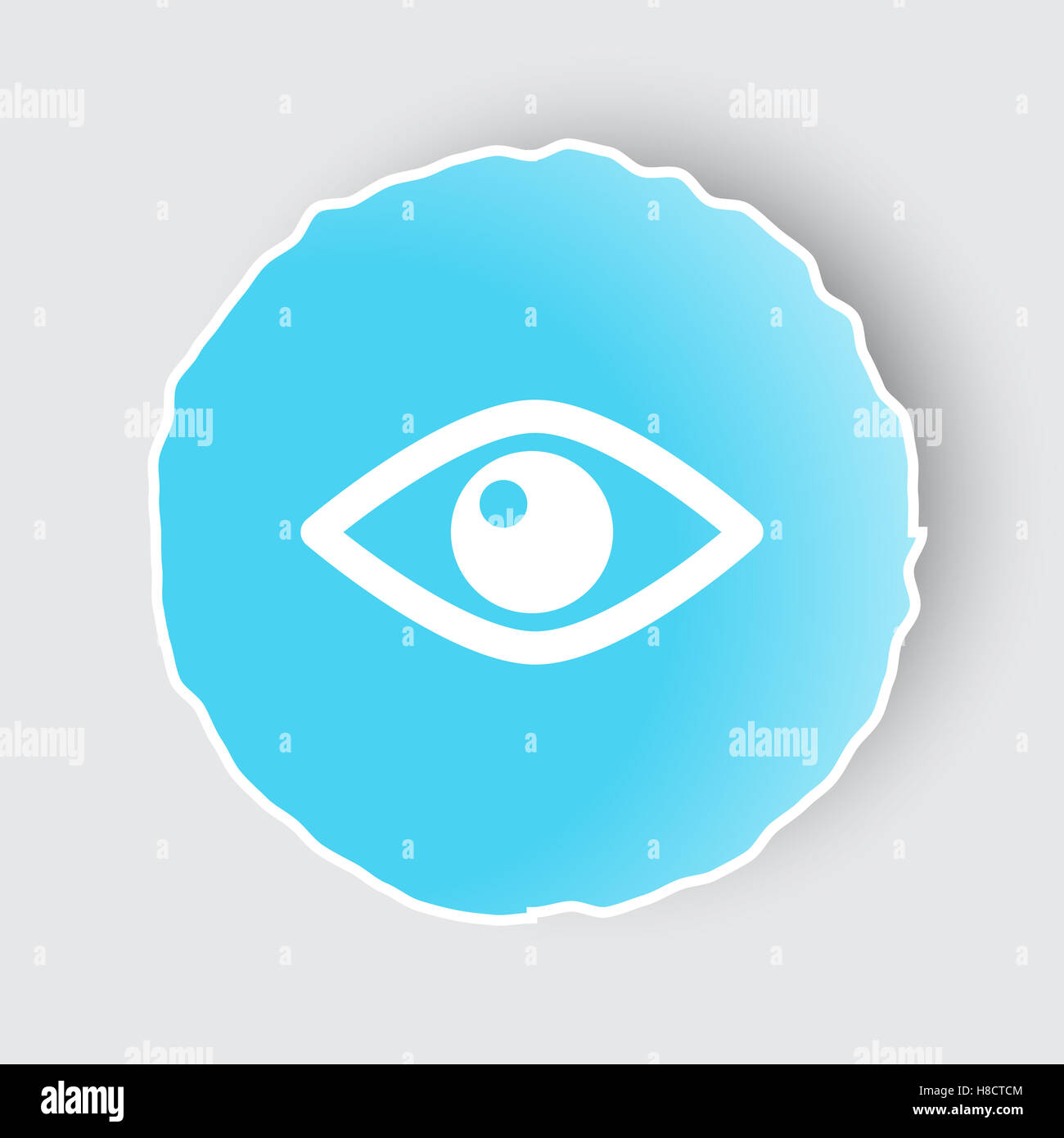 Blue app button eye icon Banque de photographies et d'images à ...