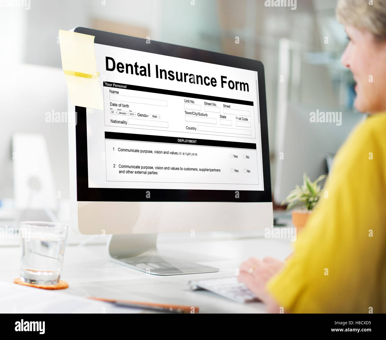 Formulaire d'assurance dentaire dents Dents Bouche Oral Concept Banque D'Images