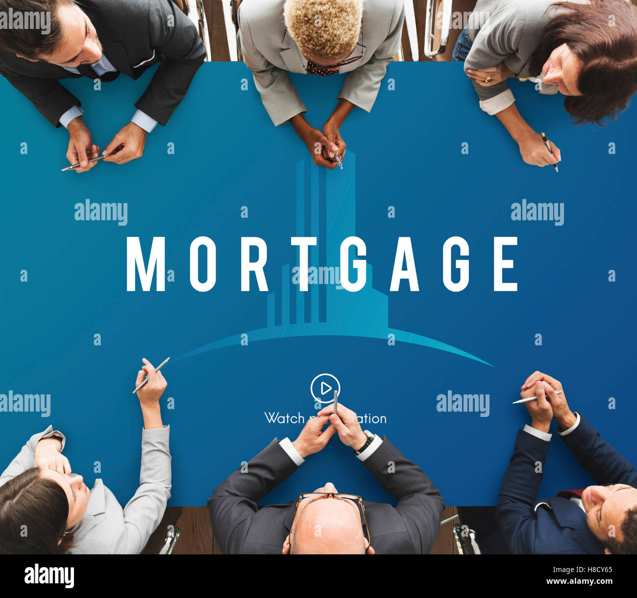 Bâtiment Immobilier Concept Icône Banque D'Images