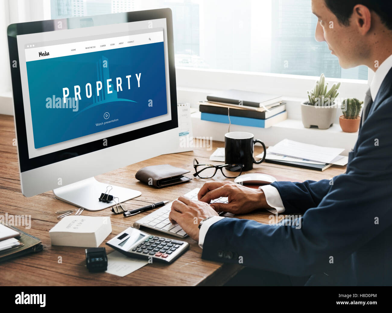 Bâtiment Immobilier Concept Icône Banque D'Images