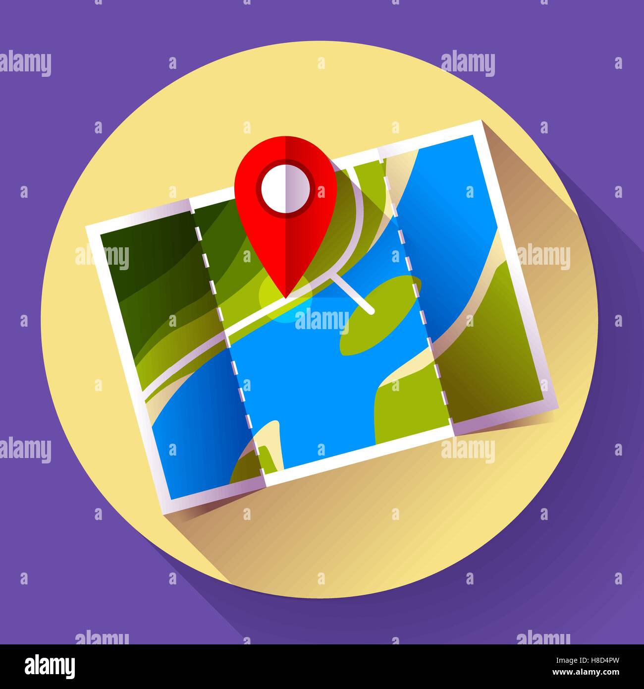 Repère sur la carte. Icône vecteur. Télévision style design Image ...