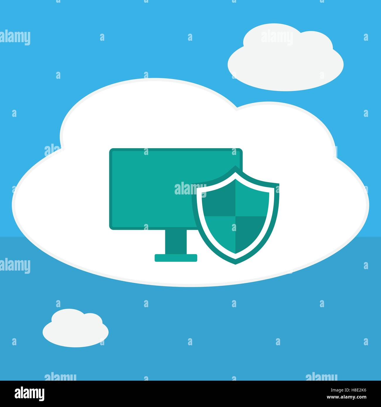 Symbole de la Sécurité Cloud computing Illustration de Vecteur