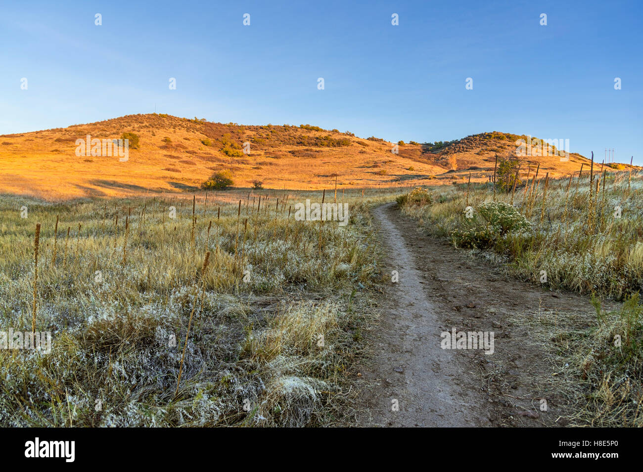 Route de terre Sentier à travers des montagnes du désert, California, USA Banque D'Images