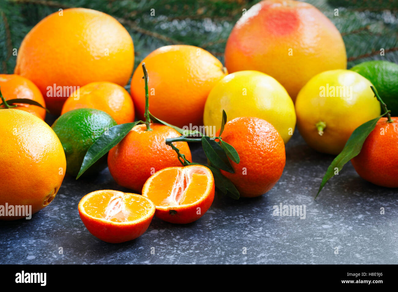 Divers agrumes frais Banque D'Images
