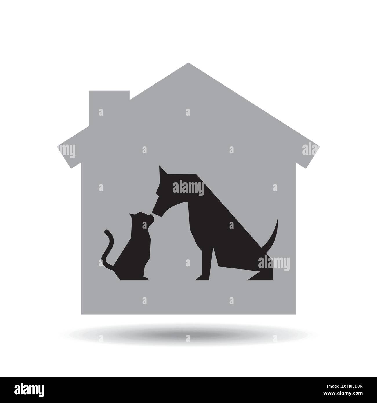 Chien et chat pántes icône maison vector illustration eps 10 Illustration de Vecteur