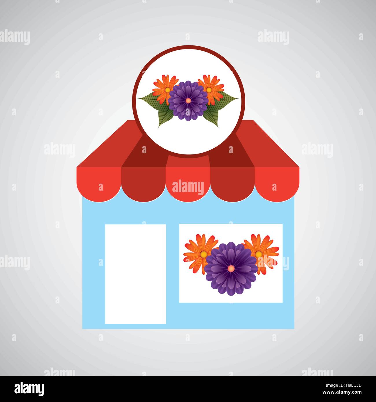 Magasin de fleurs shop concept cute Purple Daisy vector illustration eps 10 Illustration de Vecteur