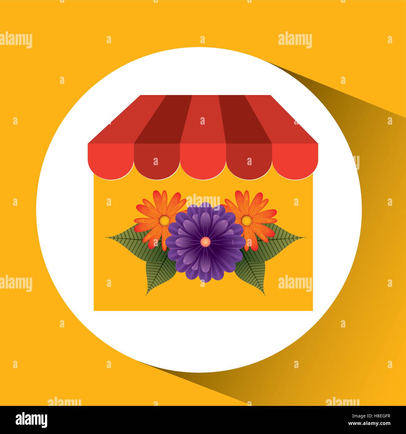 Magasin de fleurs shop concept cute Purple Daisy vector illustration eps 10 Illustration de Vecteur