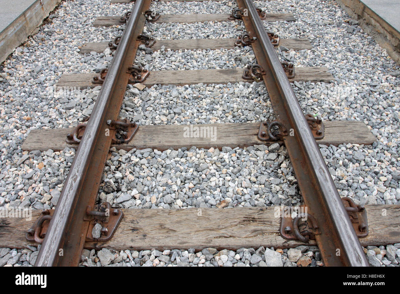 Ancienne voie ferrée pour le transport. Banque D'Images