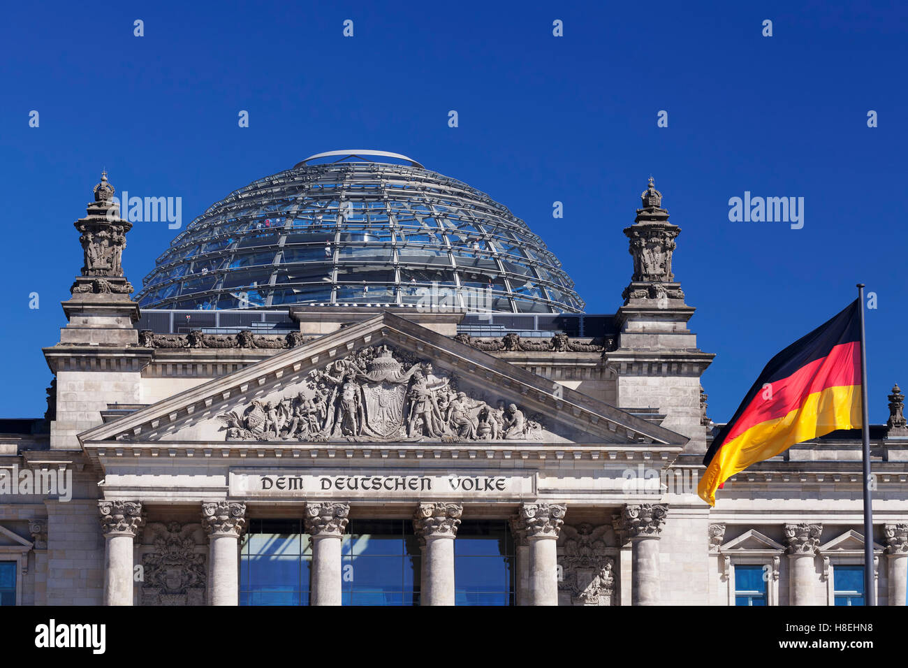 Bâtiment du Parlement, le Reichstag Dome, par Norman Foster, architecte, Mitte, Berlin, Germany, Europe Banque D'Images