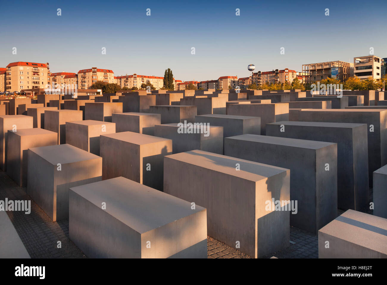 Au coucher du soleil, de l'Holocauste de Berlin Mitte, Berlin, Germany, Europe Banque D'Images