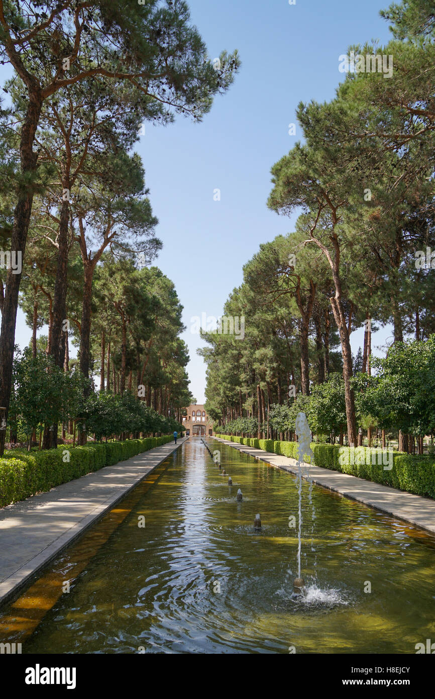 Jardin Bagh-e Dolat, Yazd, Iran, Moyen-Orient Banque D'Images