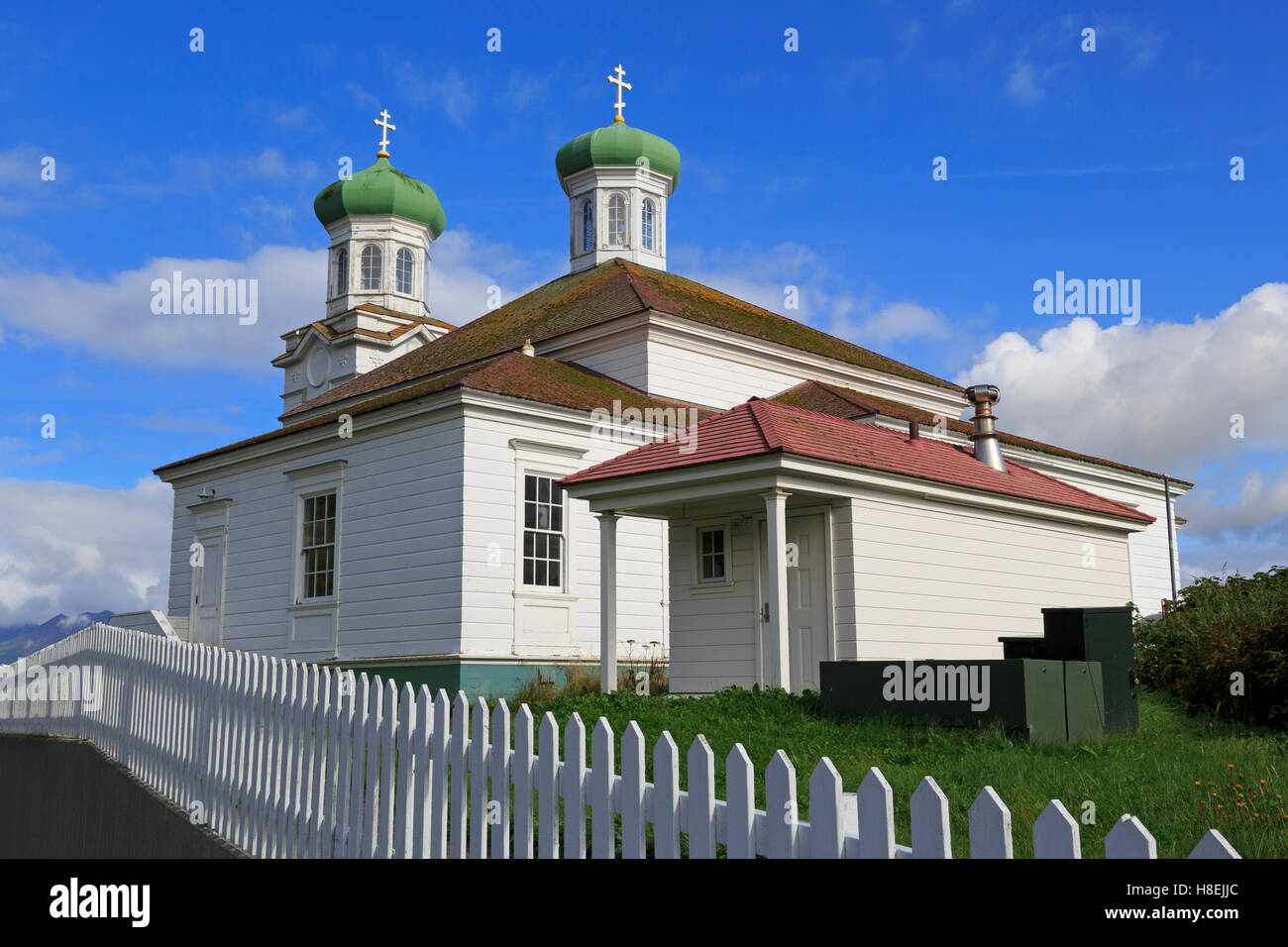 Église orthodoxe russe, l'île Unalaska, Îles Aléoutiennes, Alaska, États-Unis d'Amérique, Amérique du Nord Banque D'Images