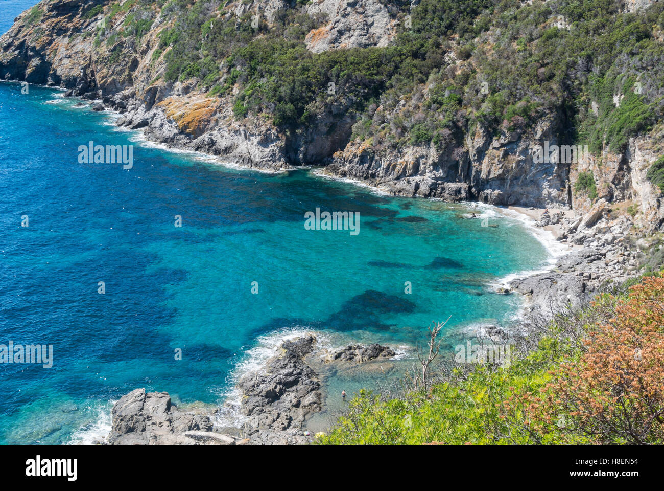 Une vue de l'île d'Elbe en italie Banque D'Images