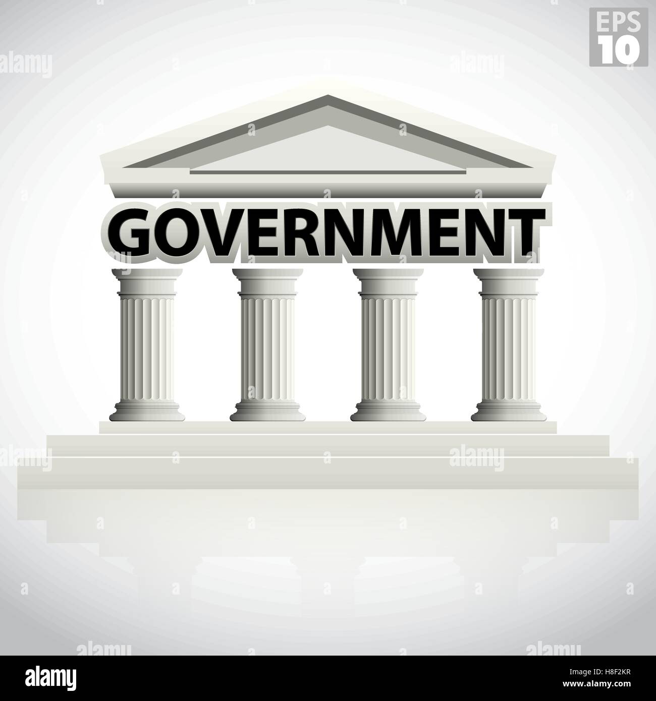 Icône bâtiment du gouvernement grec avec colonnes et fronton pointu Illustration de Vecteur