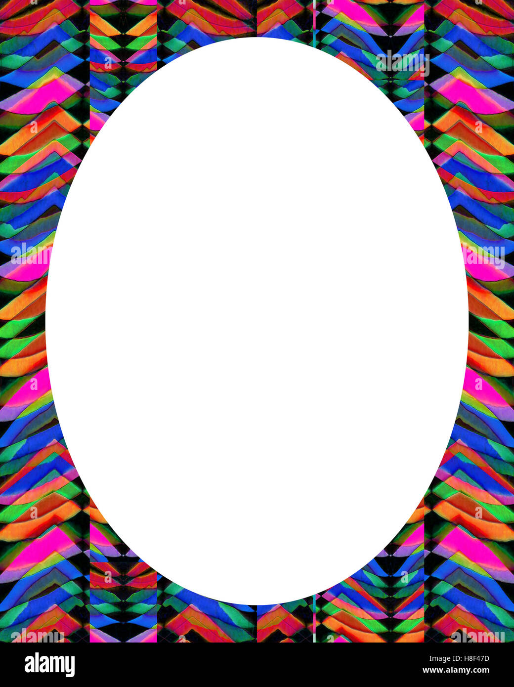 Arrière-plan de cercle blanc décoré avec des frontières design Banque D'Images